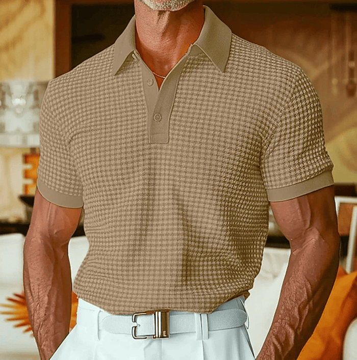 Siyaje | Polo texturé à motif écossais