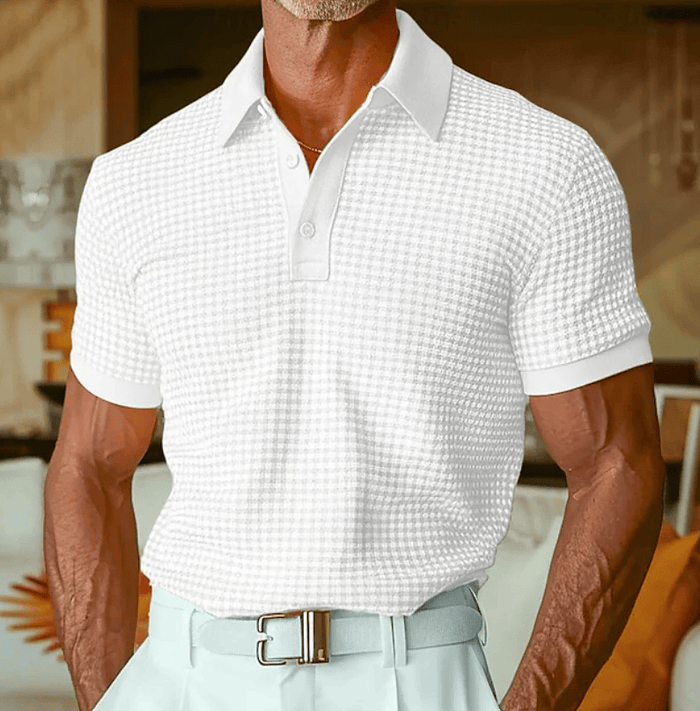 Siyaje | Polo texturé à motif écossais