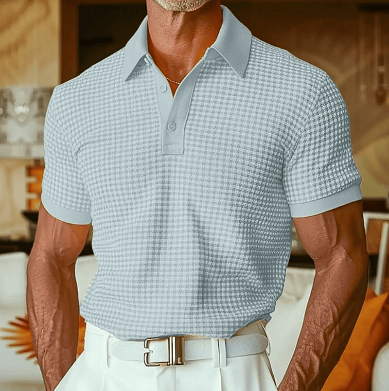 Siyaje | Polo texturé à motif écossais