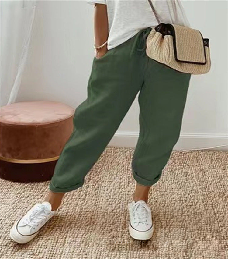 Sandrine | Pantalon élégant en coton-lin 1+1 GRATUIT