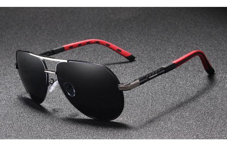 Lunettes de soleil polarisantes vintage en aluminium pour hommes