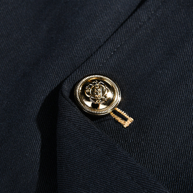 Siyaje | Veste vintage décontractée à col montant et boutons pour homme